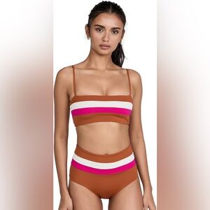 LSPACE Rebel Stripe Bikini Top XS